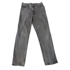 Lands End Cotton Traditional Fit Square Rigger Gray Washed Jeans Men's 36 Long